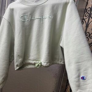 Champion Women's Cropped Crewneck Sweatshirt - Mint Green